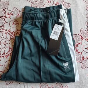 TYR Warm Up Tall Pant Jogger Mens Swim Green XXL Inseam 33 Waist apprx 36 - 40